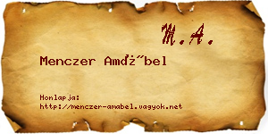 Menczer Amábel névjegykártya